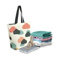thumbnail image 2 of FORMRS Womens Canvas Tote Bag with Zipper Inner Pocket Shoulder Handbag, Simple Clouds, 2 of 7