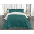 thumbnail image 3 of Ambesonne Teal Quilted Bedspread Set 3 Pcs, Abstract Modern Line Art, Queen Size, Teal Turquoise, 3 of 5
