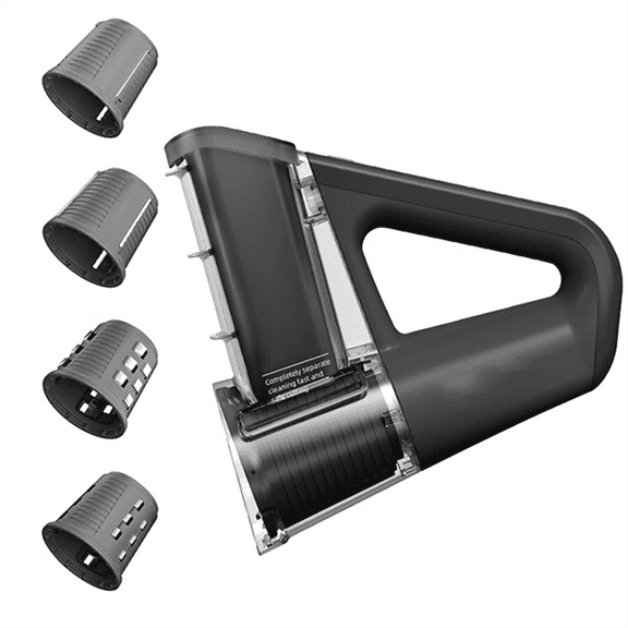 Electric Cheese Grater Portable Salad Maker with 4 Different Shapes of Blades 40W Electric Rotary Slicer Shredder Black