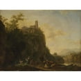 thumbnail image 3 of Joseph Roos 24x19 Black Modern Framed Museum Art Print Titled - Mountain Landscape with Cattle (1766), 3 of 5