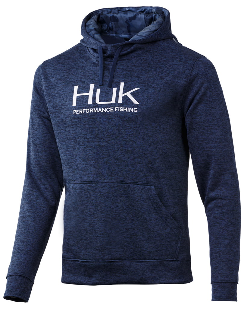 Huk Fin Hoodie Men's Sargasso Sea Heather X-Large Performance Sweatshirt 
