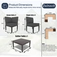 thumbnail image 3 of Kullavik Aluminum Patio Furniture Set,7 Pieces Modern Outdoor Conversation Set, Outdoor Metal Sectional Sofa with Thick Cushion and Coffee Table,Grey, 3 of 7