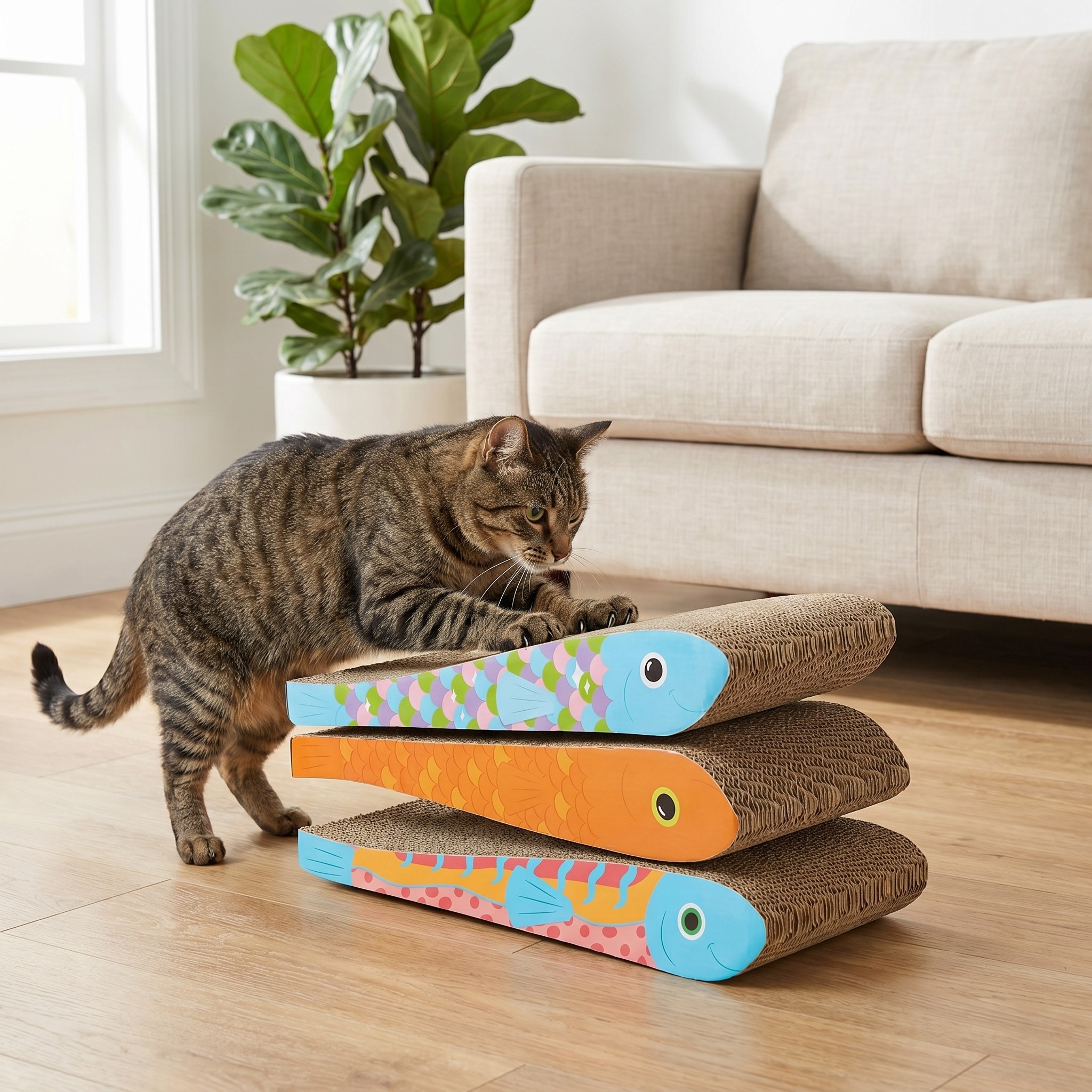 Vibrant Life Fish Cat Scratcher With Catnip, 3 Pack photo 3