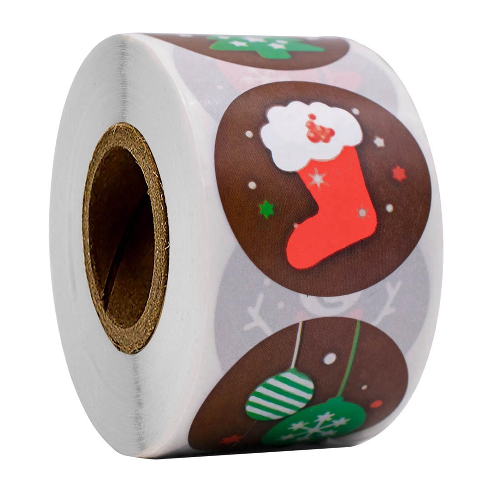 Milageto 6x 500x Cute Christmas Gift Tag Stickers, Scrapbook Labels Supplies for Festival Crafts Party Seals Cards Decorations