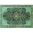 thumbnail image 1 of Ahgly Company Machine Washable Indoor Rectangle Medallion Turquoise Blue Traditional Area Rugs, 7' x 9', 1 of 4