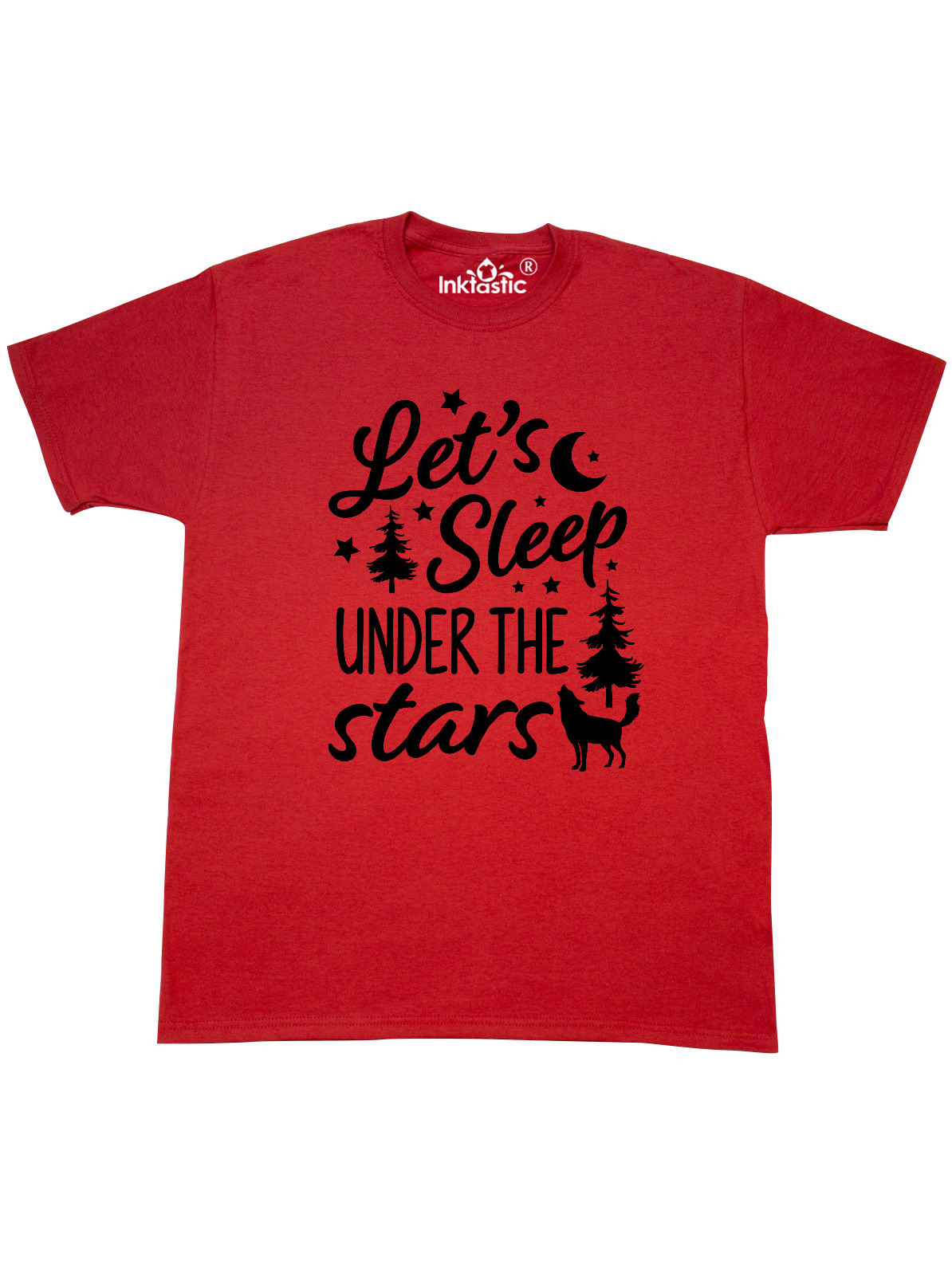 Inktastic Adventure Let's Sleep Under the Stars with Moon and Wolf T