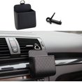 thumbnail image 5 of Organizador de salida de ventilación de coche de cuero PU de 2 piezas con gancho, bolsa de almacenamiento universal para coche para almacenamiento como bolígrafo para llave de teléfono móvil (negro), 5 of 5