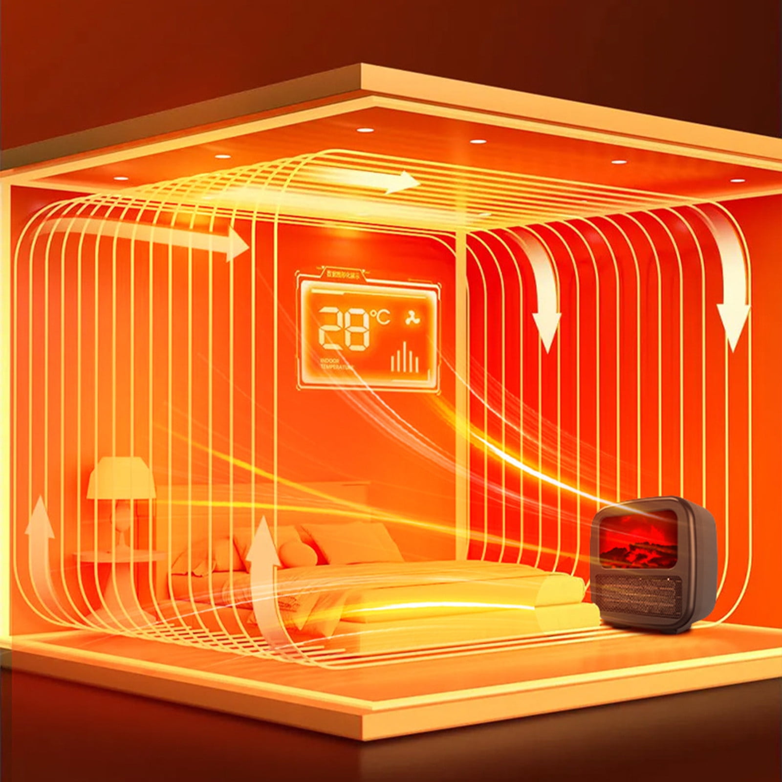 HOZVOMI Portable Space Heater Fast Heating Blower Energy Saving Personal Heater for Home Office Small Heater with Overheat Tilt Protection