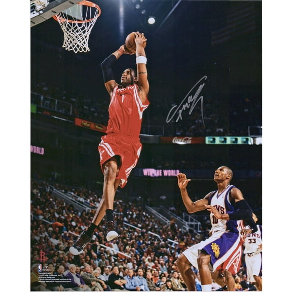 Tracy McGrady Houston Rockets Autographed 16" x 20" Two Handed Dunk vs. Phoenix Suns Photograph - Fanatics Authentic Certified