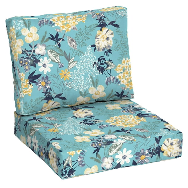 Gardens Turquoise Fl 42, Garden Treasures Deep Seat Cushions