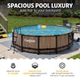 thumbnail image 2 of Funsicle 14ft x 42in Round Oasis Designer Above Ground Pool, Natural Teak with SkimmerPlus Filter Pump, Age 6 & up, 2 of 6