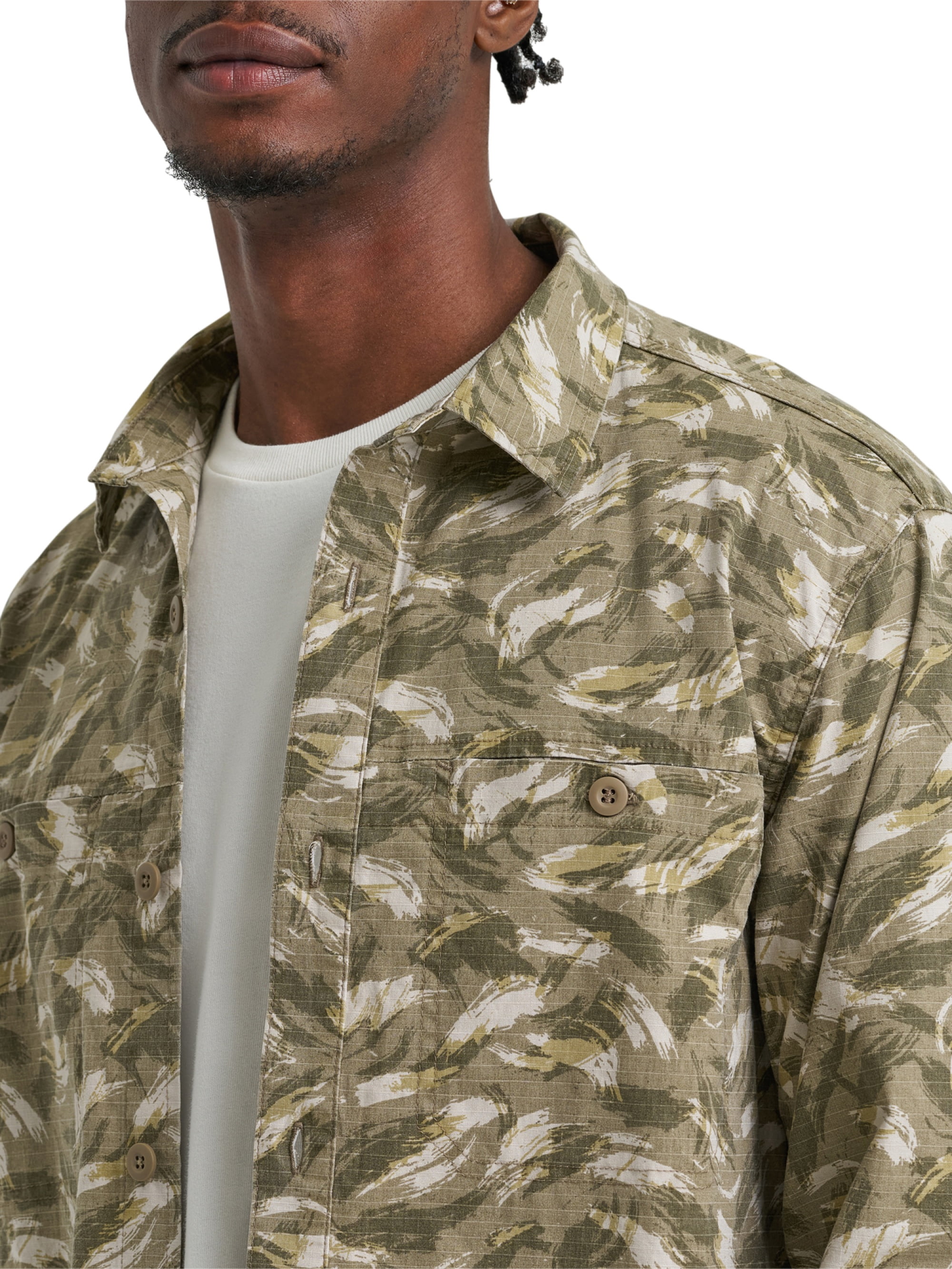 Wrangler® Men's Utility Streetwear Long Sleeve Shirt, Sizes S- 3XL