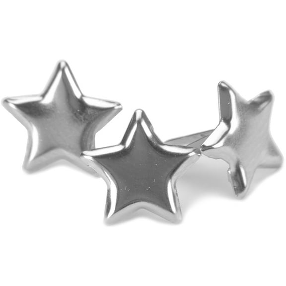 Creative Impressions Metal Paper Fasteners 50/Pkg-Stars - Silver