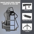 thumbnail image 6 of Huracan Velvet Gaming Chair with Footrest, Adjustable Lumbar Support & Headrest, Ergonomic Reclining Desk Chair for Adults,Gray, 6 of 9