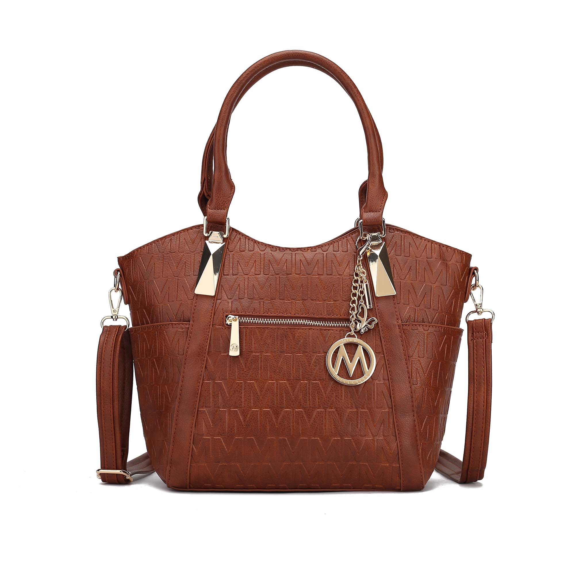 MKF Collection Lucy Vegan Leather Women's Tote Bag, Trendy Shoulder Purse Handbag by Mia K - Camel