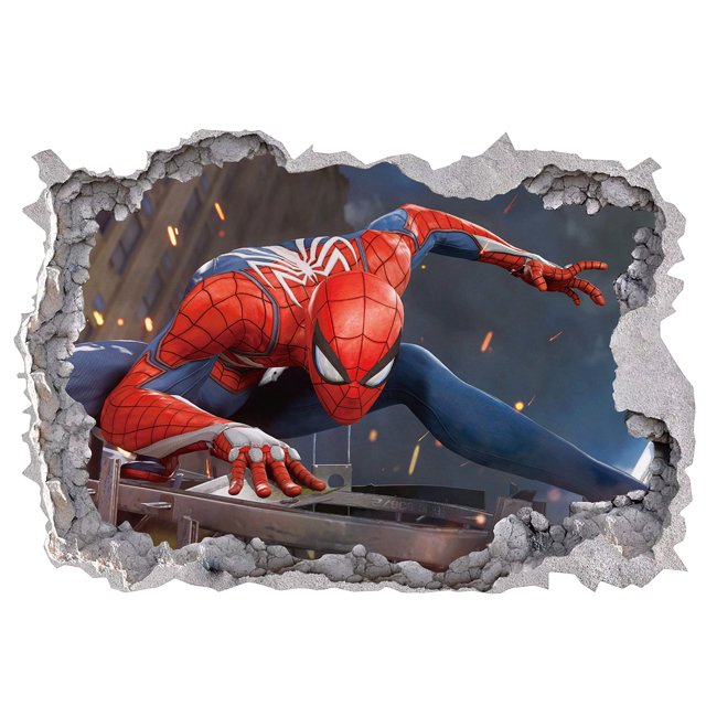 Calcomanía de pared de Spider-man con pegatinas de dibujos animados 3D de material PVC