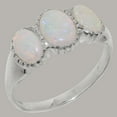 thumbnail image 2 of LBG British Made 925 Sterling Silver Natural Opal Womens Anniversary Ring - 33 size options - Size 11.5, 2 of 7