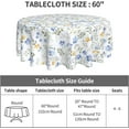 thumbnail image 4 of Blue Yellow Floral Leaf Round Tablecloth 60 Inch Summer Spring Wildflower Table Clothes Watercolor Flowers Tablecloths Washable Circle Table Cover for Picnic Dining Room Home Outdoor Decor, 4 of 6