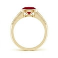 thumbnail image 2 of ANGARA Natural Vintage Inspired Bezel-Set Oval 1.25 ct Ruby Ring with Grooves in 14K Yellow Gold for Women (Size-8x6mm) | July Birthstone Jewelry for Her | Natural Ruby Rings, 2 of 8
