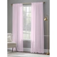 thumbnail image 5 of Pink White Stripe Semi Sheer Curtains 108 Inch Length 2 Panels Set, Modern Minimalist Geometric Striped Sheer Kitchen Curtain Privacy Voile Window Curtain for Living Room Bedroom Rod Pocket Drapes, 5 of 7