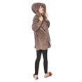 thumbnail image 6 of MeMoi Women's Marled Plush Hooded Lounge Sweater with Shawl Collar - Womens - Female (Small/Medium, Pebble Brown), 6 of 6