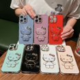 thumbnail image 2 of Carcasa Samsung A10S A10 A20S A21S A20 A30 A12 A31 A50S A30S A32 A51 4G Nuevo Diseño Chapado De Lujo Borde Recto Brillante Hello Kitty Espejo Cosmético Soporte Funda Suave, 2 of 4