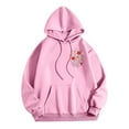 thumbnail image 5 of VOONCAS Women's Floral Oversized Hoodie - Dandelion Print, Pink Size S - Machine Washable Casual Wear, 5 of 5
