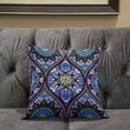 thumbnail image 5 of Bohemian Mandala Vector Throw Pillow with Removable Cover in Blue Green White 16x16, 5 of 5