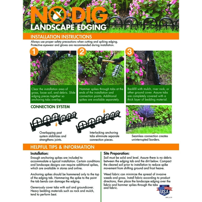 10' Decorative No-Dig Landscape Edging Kit