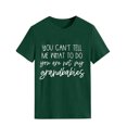 thumbnail image 4 of Gibobby Playera de Manga Corta con Cuello Redondo Top moda para mujer, camisa con cuello redondo y estampado letras, camiseta informal manga corta con cuello redondo(Verde,G), 4 of 5