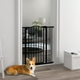thumbnail image 2 of PawHut 29"-34" Pet Gate with Door Pressure Fit Dog Gate for Stairs, Black, 2 of 10