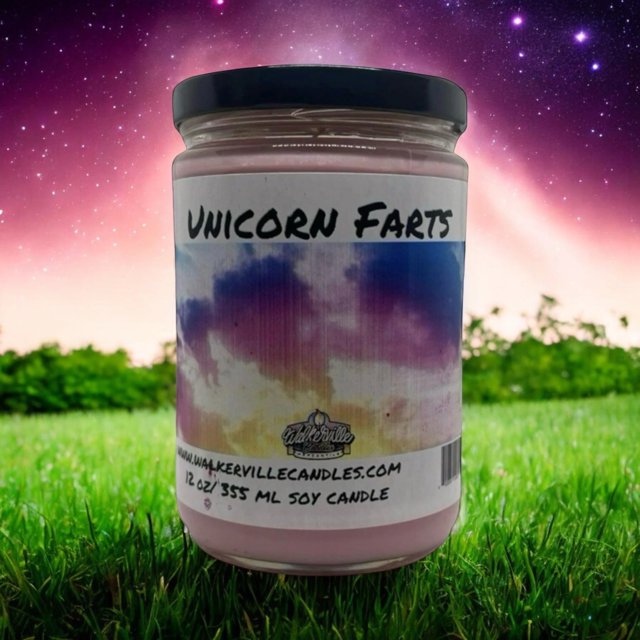 Unicorn Farts Vegan Coconut Soy 12 oz/ 355 ml Candle Hand-poured, Eco-friendly, Clean Burning, Bakery, Food, Drink