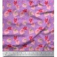 thumbnail image 1 of Soimoi Purple Poly Georgette Fabric Envelope,Star & Heart Print Sewing Fabric Yard 42 Inch Wide, 1 of 5