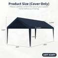 thumbnail image 2 of Pakunoda 10' X 20' Carport Canopy Replacement Cover, Portable Car Garage Shelter Party Top Tent with 34PC Ball Bungees, Navy Blue (Only Cover, Frame Not Included), 2 of 8
