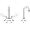 Delta 27C4845 Double Handle 1.5GPM Ceramic Disc Bathroom Faucet - Chrome