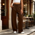 thumbnail image 3 of MLCDZ Fall Sweatpants for Women Baggy Wide Leg Lounge Casual Pajama Sweat Pants Drawstring Elastic Waist Workout Golf Gym Trousers with Pockets, 3 of 8