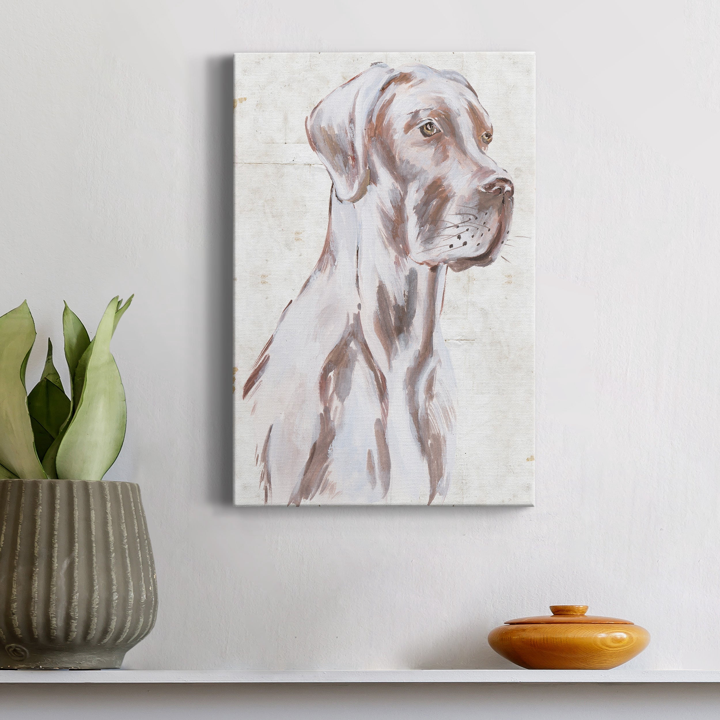 Sitting Dog IV Premium Gallery Wrapped Canvas - Ready to Hang