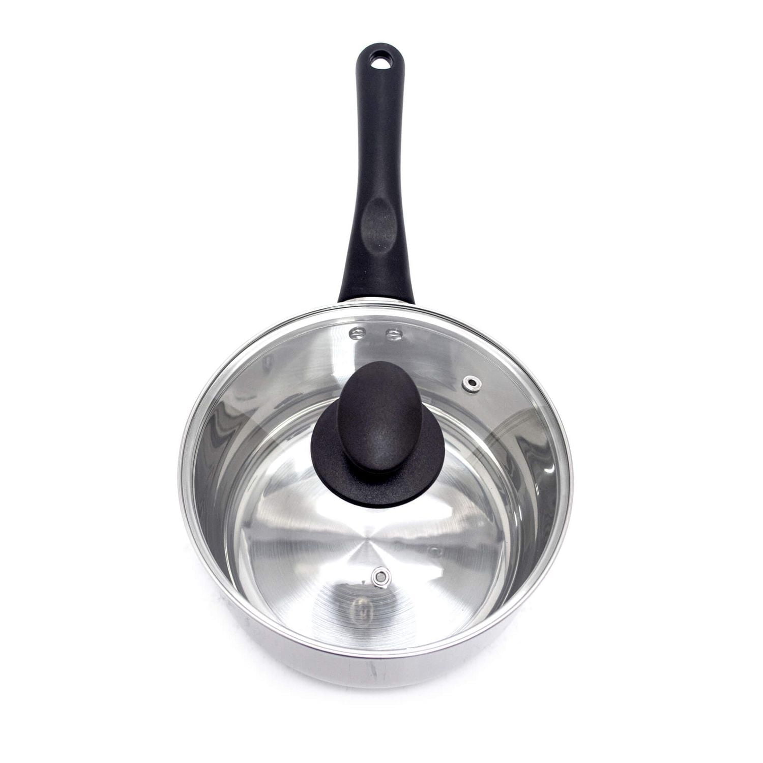 Starbasix Casserole en Acier Inoxydable de 2,3L (2,4Qt) avec couvercle, Acier inoxydable durable, Compatible avec l'induction, Va au four, Va au lave-vaisselle, Argenté Compatible avec induction