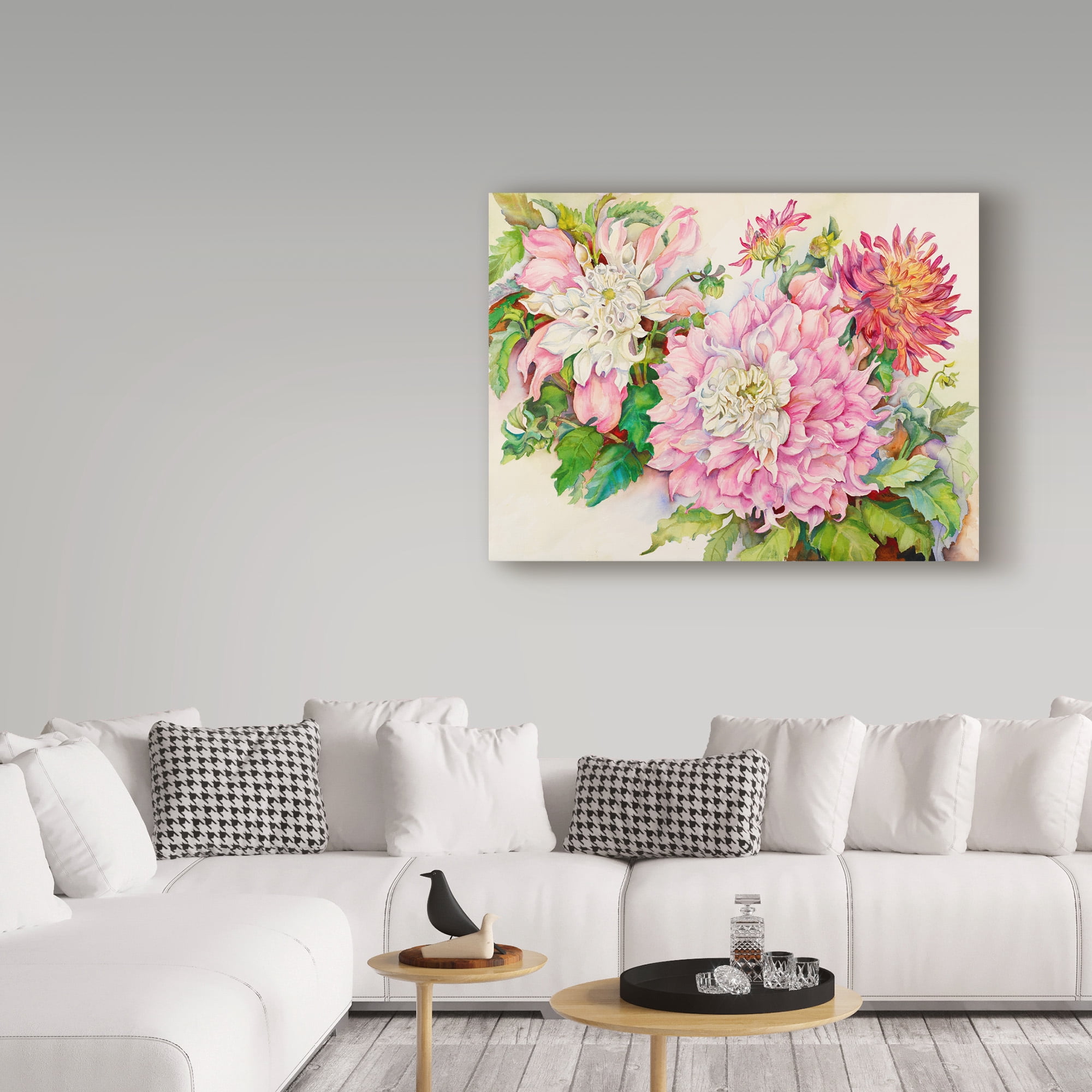 Trademark Fine Art 'Blushing Dahlias' Canvas Art by Joanne Porter
