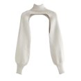 thumbnail image 1 of Suéter de punto jersey Zulema cuello alto manga larga blanco, 1 of 7