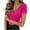 Hot Pink, variant on Women Solid Color V‑Neck Cropped Short Sleeve Top Ultra‑Stretchy Polyamide Elastane Slim Fitted Yoga Workout Going Out Tops Orange M