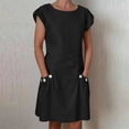 thumbnail image 3 of Tshirt Dress Women Summer Loose Fit Short Sleeve Crewneck Casual Mini Dresses with Pockets T Shirt Dresses for Women, 3 of 7