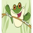 thumbnail image 3 of Frogs Duvet Cover Set, Happy Amphibian Animal in Cartoon Style on a Branch in Jungle, Decorative 3 Piece Bedding Set with 2 Pillow Shams, Calking Size, Pastel Green Multicolor, by Ambesonne, 3 of 3