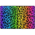 thumbnail image 4 of Dreamtimes Leopard Rainbow Pattern Area Rug, 36"x24" Colorful Printed Non-Slip Washable Indoor Door Mat, Absorbent Floor Mat for Bedroom Kitchen Entryway Bathroom, 4 of 7