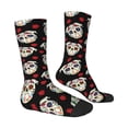 thumbnail image 2 of Goofa colorful Skull dog flower Printed Men's Crew Socks, Soft Durable Breathable Moisture-Wicking with Odor Control Cotton socks, 2 of 9