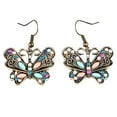 thumbnail image 2 of Opvise Bohemian Women Butterfly Dragonfly Rhinestone Charm Hook Earrings Jewelry Gift, 2 of 7