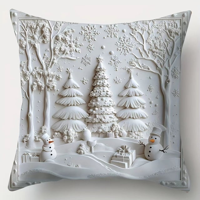 Christmas Pillowcase | Soft Fabric Holiday Decor | Fade-Resistant Printed Designs for Living Room & Bedroom