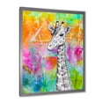 thumbnail image 2 of Designart 'Monochrome Giraffe Drawing On Bright Rainbow' Children's Art Framed Art Print, 2 of 4