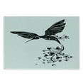 thumbnail image 3 of Black and White Cutting Board, Hummingbird with Hearts Tail and Swirled Feathers Monochrome Animal, Decorative Tempered Glass Cutting and Serving Board, Small Size, Black and White, by Ambesonne, 3 of 5