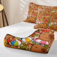 thumbnail image 4 of Erosebridal Girls Brown Capybara Quilt Full, Summer Fall Leaf Full Bedspread Sets, 3 Pieces, 4 of 7